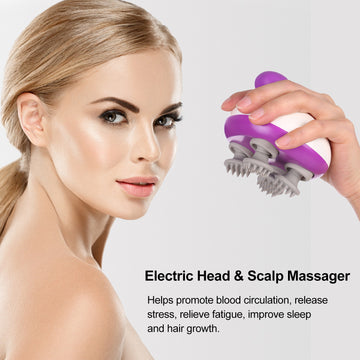 Silicone Scalp Care Smart Kneading Vibration Portable Rechargeable Massager