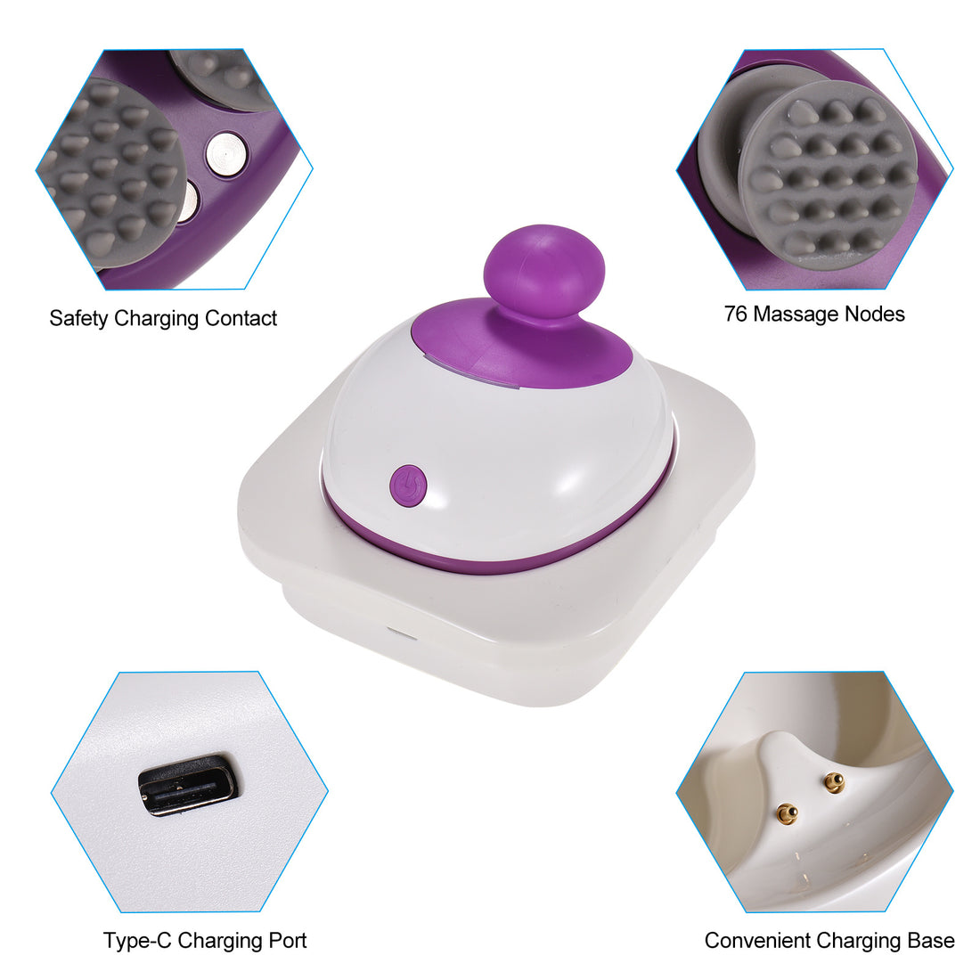 Silicone Scalp Care Smart Kneading Vibration Portable Rechargeable Massager