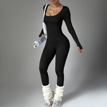 Bodysuit Long Sleeve Quick-drying Tight Fitness Yoga Clothes