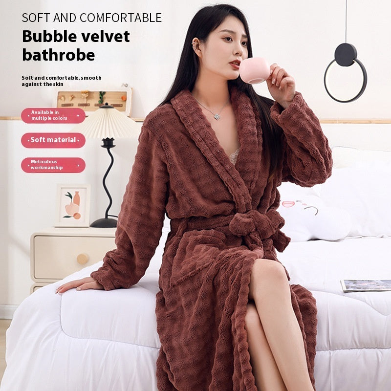Nightgown Unisex Thickened Long-sleeved Pajamas